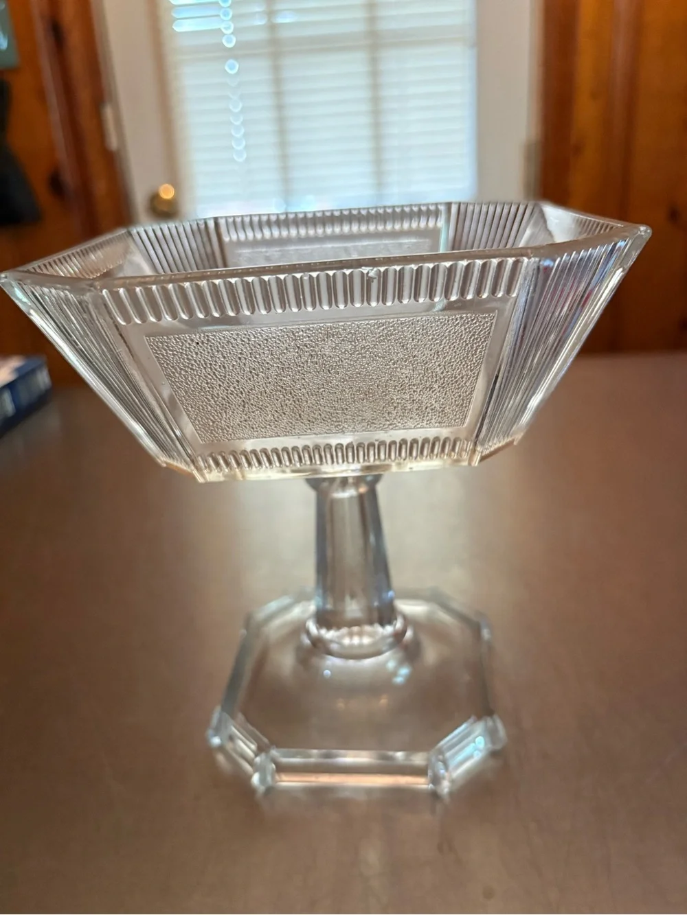 Octagon pedestal for candy or a candle. Pre owned. See description.